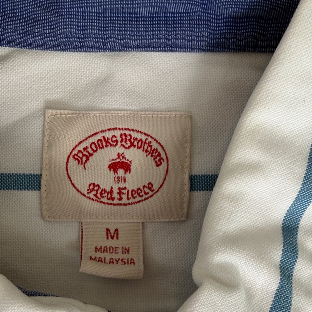 Brooks Brothers White and Blue Striped Shirt - Picture 3 of 4